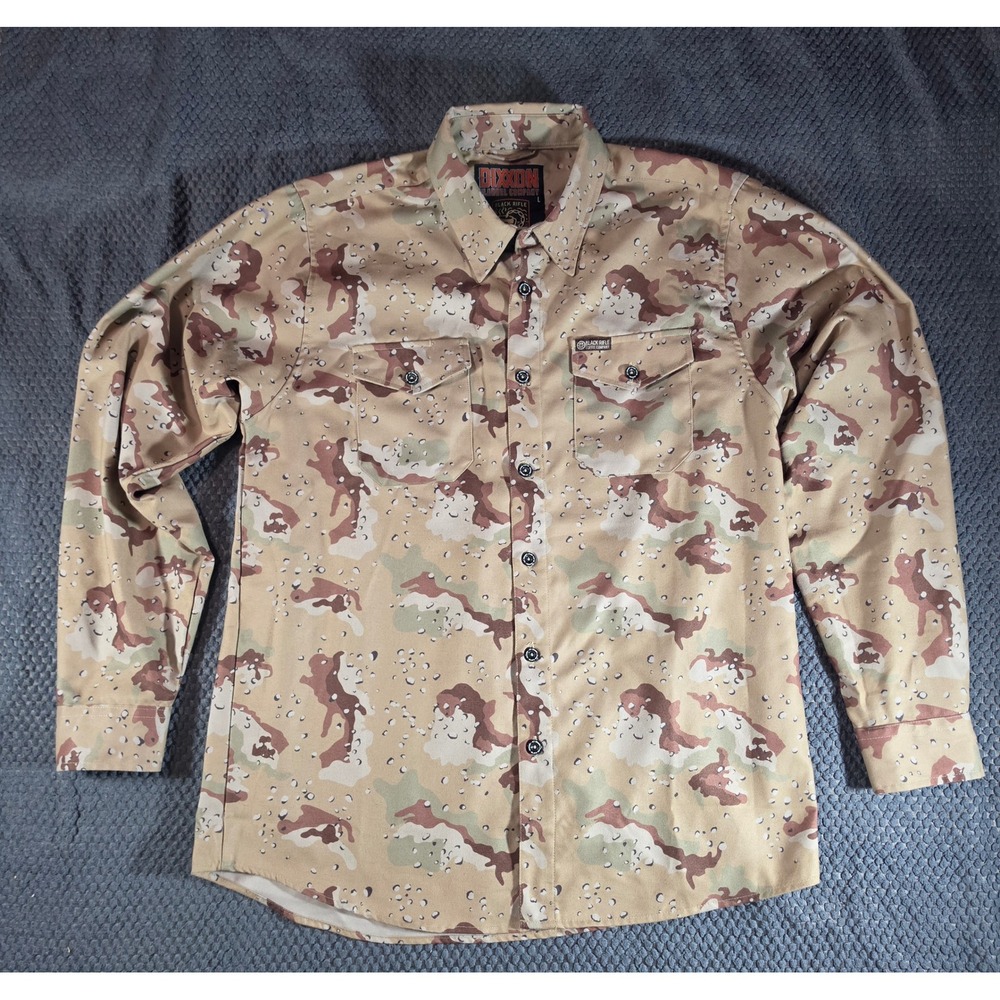 Dixxon Flannel Black Rifle Coffee Co Desert Camo D-Tech Shirt Mens Large